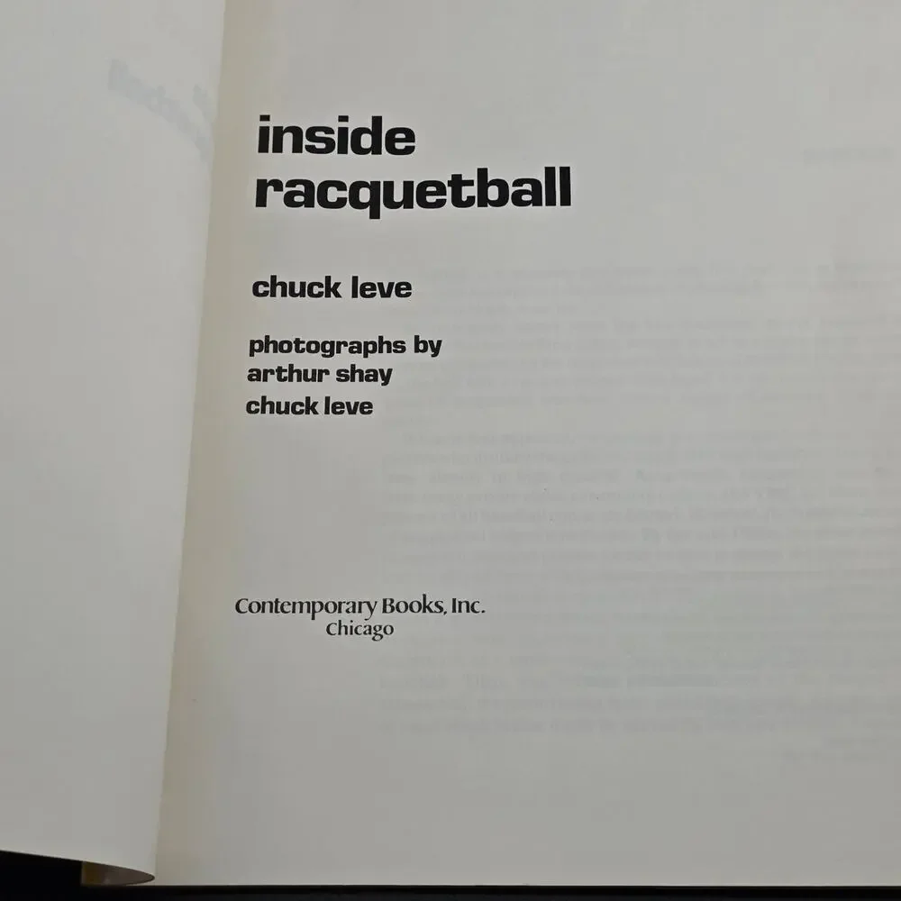 Inside Racquetball Chuck Leve 1973 Illustrated Rules Manual Sports